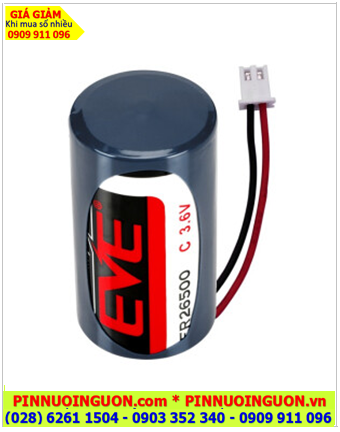 EVE ER34615 (Zắc trắng nhỏ), Pin nuôi nguồn PLC EVE ER34615 lithium 3.6v D 19000mAh (34mmx61.5mm) chính hãng